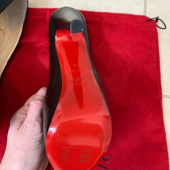 Christian Louboutin Black Leather Platforms worn 1 - Picture 3 of 5